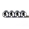 Bigfoot Sasquatch Silhouette (White Background) Tire Valve Stem Caps -