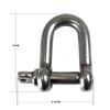 HFS(R) 10 Piece Stainless Steel Shackle, Load 400kg, D-Shaped Shackle,