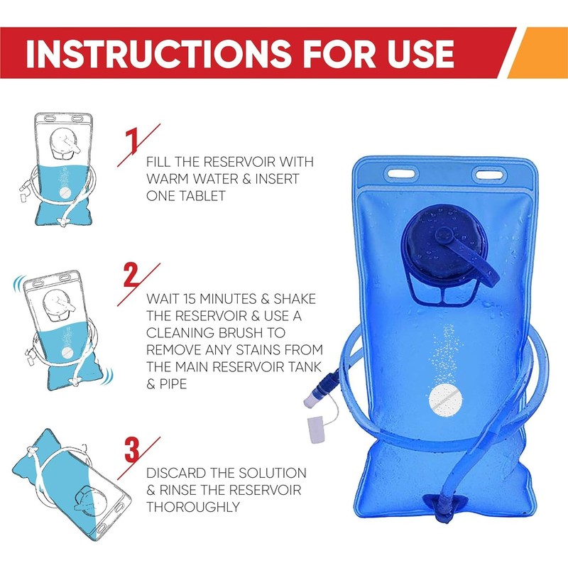 CleanHike Hydration Backpack Cleaning Tablets - Great for Reservoir Pack