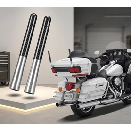 4.7" Short Motorcycle Antenna 2-Pack, Carbon-Fiber Style Stubby Radio Antenna, Aftermarket Replacement for Compatible Touring Motorcycles