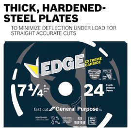 Bosch DCB760 7-1/4 In. 60 Tooth Edge Circular Saw Blade for Extra-Fine Finish