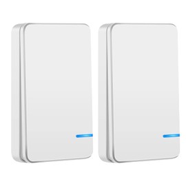 NineLeaf 2Pcs Wireless Light Switch, Mini Light Switch, Waterproof Wireless Switches for Lights Lamps Fans, No Wiring No Battery Required, Easy to Install (Only Switch Panel, Receiver not Included)