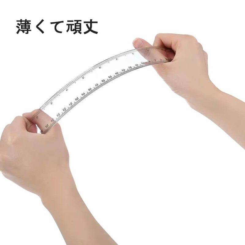 ZJYCLY Ruler, 11.8 inches (30 cm), Cutting Ruler, Stedra, Clear,