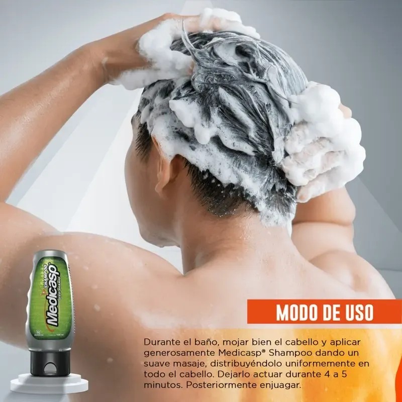 Pack x2 Medicasp Shampoo Anti-Caspa con Ketokonazol 1%. Contiene 2