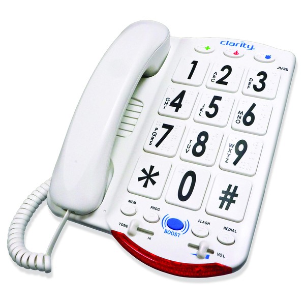Clarity JV35W Amplified Telephone with Talk Back Numbers