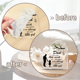 Dad Gifts from Daughter Dad Acrylic Plaque 4x4 Inch Fathers Day Plaques Gifts for Dad Christmas Gifts for Dad Dad Plaques from Daughter