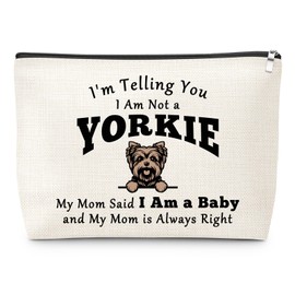 Gfhzdmf Yorkie Gifts for Women Makeup Bag Yorkshire Terrier Dog Gifts for Yorkie Mom Owner Animal Lovers Women Sister Colleagues Best Friend Birthday Valentine Present Cosmetic Bag with Zipper