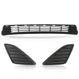 GRAND ORANGE Front Bumper Lower Grille Insert with Fog Hole Cover Compatible With 2012-2014 Toyota Camry TO1036128 TO1038147 5311206200 5212806260 5212706260