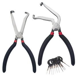 Electric Disconnect Pliers 2PCS, 37960 Electrical Disconnect 60 Degree Curved Jaw Straight Automotive Connector Pliers for Push Plugs Fuel Line Removal Plier Car Repair Tools (Red)