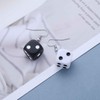 Enautoabs Punk 3D Dice Dangle Drop Earrings Resin White Black