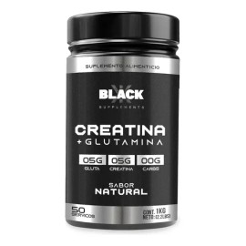 Black Creatina  Glutamina 1 Kg 50 Servicios                                                                                                           