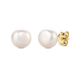 Orovi Women's Earrings Pearl Set Stud Earrings 14 Carat Gold Yellow Gold (585) Jewellery, Gold, Pearl