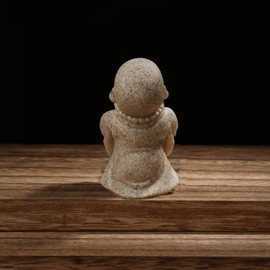 Carefree Fish Buddha Statue Minimalist Sandstone Buda Ornament Monk Figurine Zen Decor Bring Home a Ray of Sunshine
