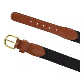CTM Cinturón De Tela Con Piel Sintética Talla 34 Para Hombre