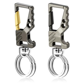 flintronic Carabiner Keyring, Pack of 2 Carabiner Key Fob Metal, Keychain Carabiner Hook Key Ring for Car Keys,
