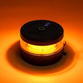 Magnetic Wireless Beacon Light, USB-C Rechargeable LED Strobe Lights for Truck, Mini Portable Flashing Emergency Safety Warning Light for Postal Car Plowing Tractor UTV Golf Cart IP67 Waterproof Amber