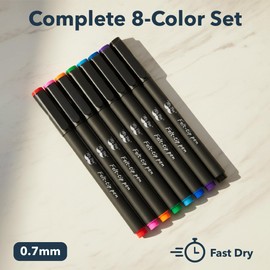 Mr. Pen- Felt Tip Pens, Assorted Colors, 8 Pack, 0.7mm, Fine Felt Tip Pens Fine Point, Journaling, Note Taking, Fast Dry, Writing