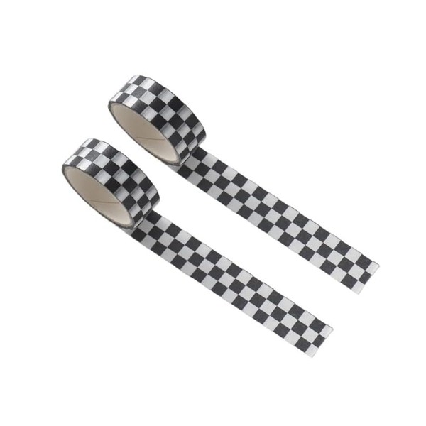 Junfamilee 2 Pcs Black White Decorative Washi DIY Fade-Resistant Arts