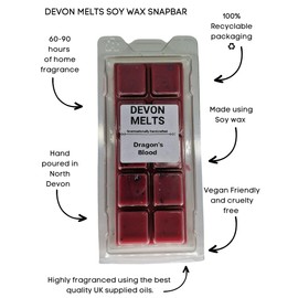 Devon Melts - Dragon's Blood - Highly Scented 100% Soy Wax Snapbar