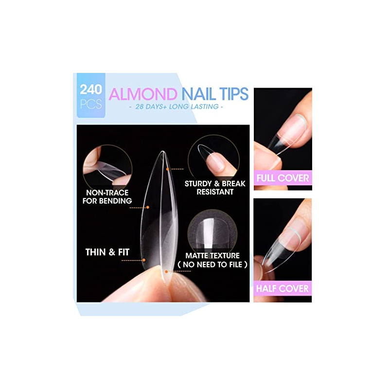 Gellen Kit de Extensión de Uñas Con Puntas de Gel,