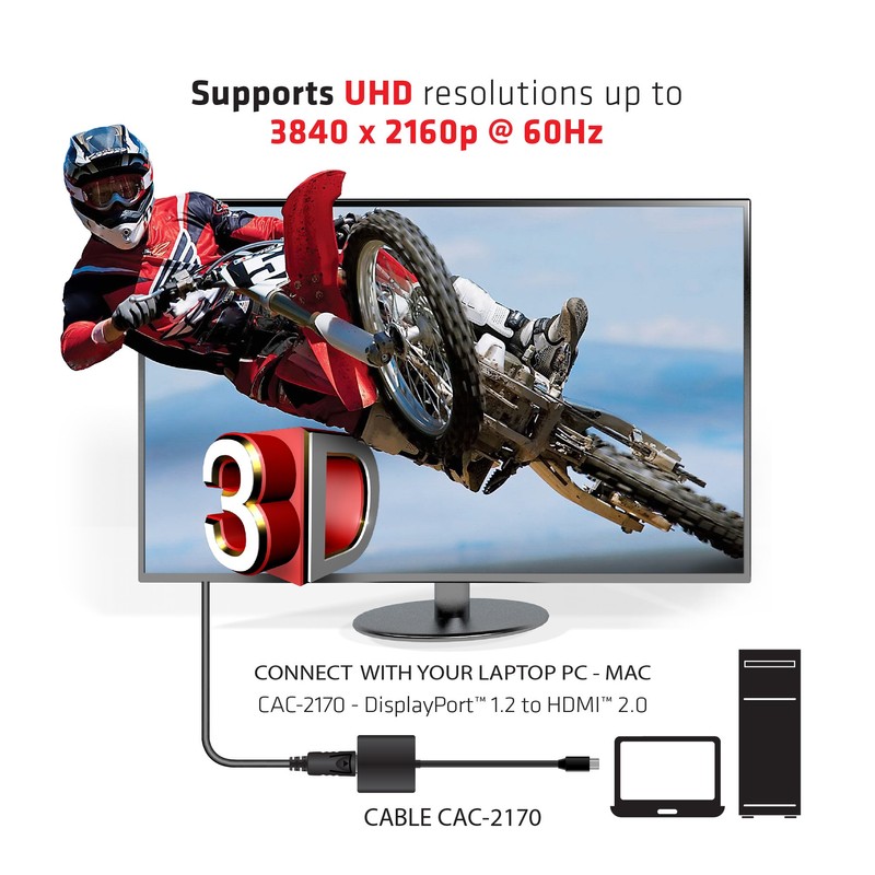 Club 3D CAC-2170 Mini DisplayPort 1.2 to HDMI 2.0 UHD