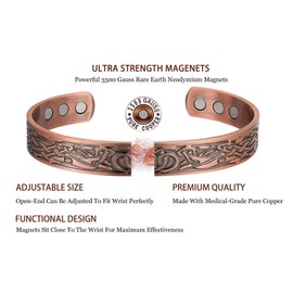 HOKIAMCN Copper Magnetic Bracelet for Dragon,99.9% Copper Magnetic Bracelet, with 6 pcs Powerful Magnets Adjustable with Gift Box