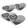 Vinyl Heart Stickers (Set of 4) - BW - Futuristic