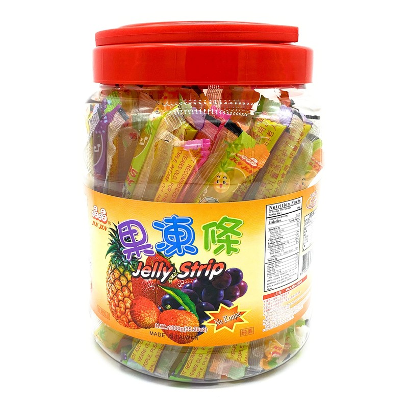 Jin Jin Fruit Jelly Filled Strip Straws Candy - Many