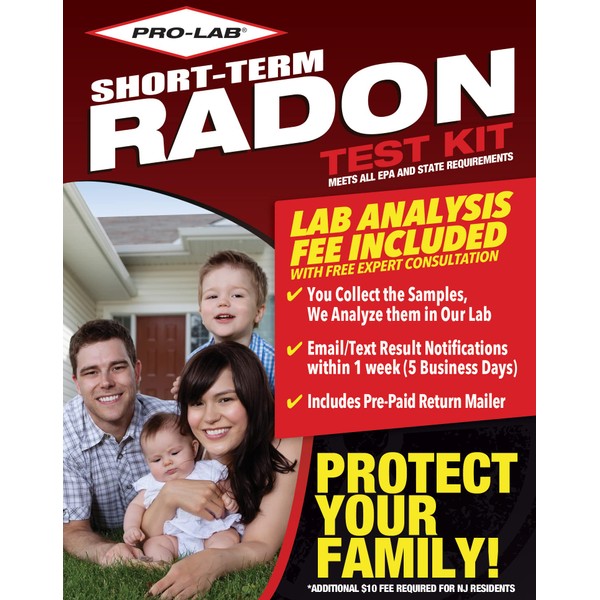 PRO-LAB Radon Gas Short-Term Test Kit – 2 Detectors for Real-Estate Transactions. EPA Approved. Lab Fees and Return Mailer Included