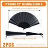 HuaCommerce 2 Pcs Vintage Black Folding Hand Fan Set -