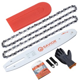 SAVIOR Pack of 2 Saw Chains with 25 cm Chainsaws Blade & Blade Guard, Replacement Chain 3/8 Inch LP 1.1 mm 40 TG, Compatible with Makita DUC254Z, Einhell GE-LC 18/25 Li and More