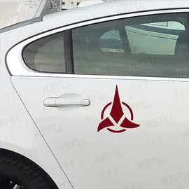 NBFU Klingon Icon Symbol (Burgundy) (Set Of 2) Premium Waterproof Vinyl Decal Stickers For Laptop Phone Accessory Helmet Car Window Bumper Mug Tuber Cup Door Wall Decoration