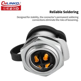 CNLINKO LP20 4 Pin Waterproof Connectors,IP68 Circular Connectors Fast Locking Plug,2-12 Pin Power Connector M20 Male Female Plug,LED Outdoor Lighting Connectors(4 Pin)