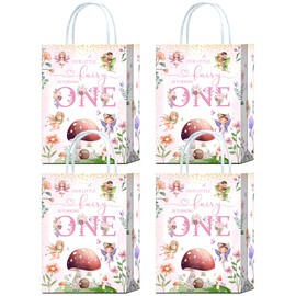 YanZonic 16 pcs My Fairy First Birthday Decorations Goodie Bags - Great Fairy Party Favor Bags for Fairy Tale Garden 1st Birthday Woodland Fairy Party Decorations girls, Fairy Party Favors