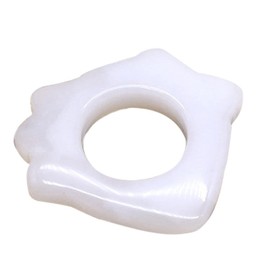 Ipetboom 1pc Scraping Board Ring Skin Roller for Face Facial Remover Face and Neck Lift Device Holder Kit Massage Fake Tan Scraper Skincare Body Tool White Jade