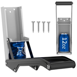 Sinotekk 16 oz Can Crusher Wall Mounted | Heavy-Duty Thickened Steel | with Built-in Bottle Opener & Non-Slip Handle | Flattened Aluminum Can in Seconds | Space-Saving Recycling Tool for Home & Garage