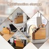BWODYAY Straw Holder, Acacia Wood Straws Organizer, Cupboard Reusable Straws