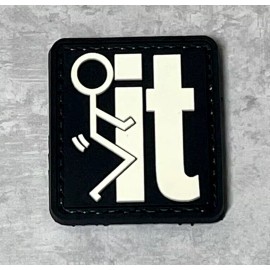 Unbranded F**k It Tactical Morale PVC Rubber Patch, F IT Funny PVC Patch Hook Backed