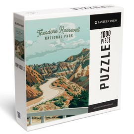 Theodore Roosevelt National Park, North Dakota, Painterly National Park Series (1000 Piece Puzzle, Challenging Jigsaw Puzzle for Adults, Made in USA)