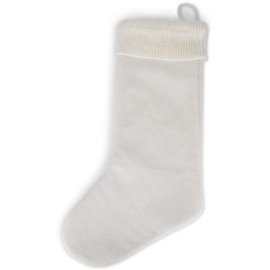 Elanze Designs Suéter de punto trenzado con puño acanalado, decoración de calcetín de Navidad, 18.5 pulgadas de largo, paquete de 4, color blanco