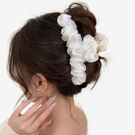 Hair Clip, Large Hair Clip, Hair Clip, Large, Chiffon, Princess Hairpin, Hair Dome, Popular, Elegant, Cute, Simple, Stylish, Hair Accessory, Clip, Firm, Can Be Used for Dense Hair, Korean Style,