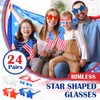 Xuhal 24 Pcs Star Shaped Sunglasses Bulk 4th of July
