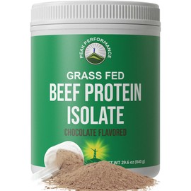 Grass Fed Beef Protein Powder - Lactose Free Great Tasting Beef Protein Isolate. Complete Animal Based Non Dairy Paleo Carnivore Supplement for Prime Muscle Building. No Whey. Chocolate Flavor