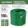 Guitrees 150ft 5/8 Heavy-Duty Rubber Garden Hose - 200psi Working,