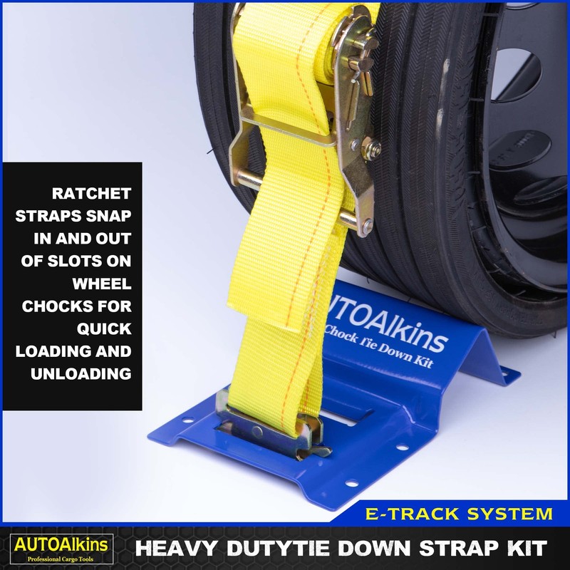 AUTOAlkins Wheel Chock Tie Down Kit, Trailer Tie Down Strap