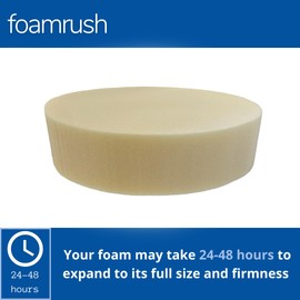FoamRush 3" x 13" Diameter Round Cooling Gel Memory Foam Cushion Insert, Medium Firm Feel, Bar Stool Seat, Pouf Insert, Patio Round Cushion Replacement, Made in USA