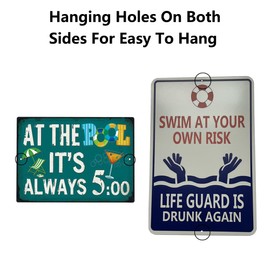 Pool Warning Metal Tin Sign, Pool Knowledge Metal Tin Sign, Pool Rules Plan Education, Swimming Pool Rules Sign for Outdoor Safety Farm Warning Decorations (01
