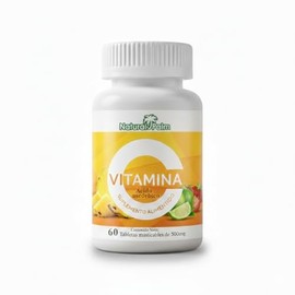 Vitamina C 500mg tabletas masticables bajas en azúcar, suplemento alimenticio, 60 tabletas