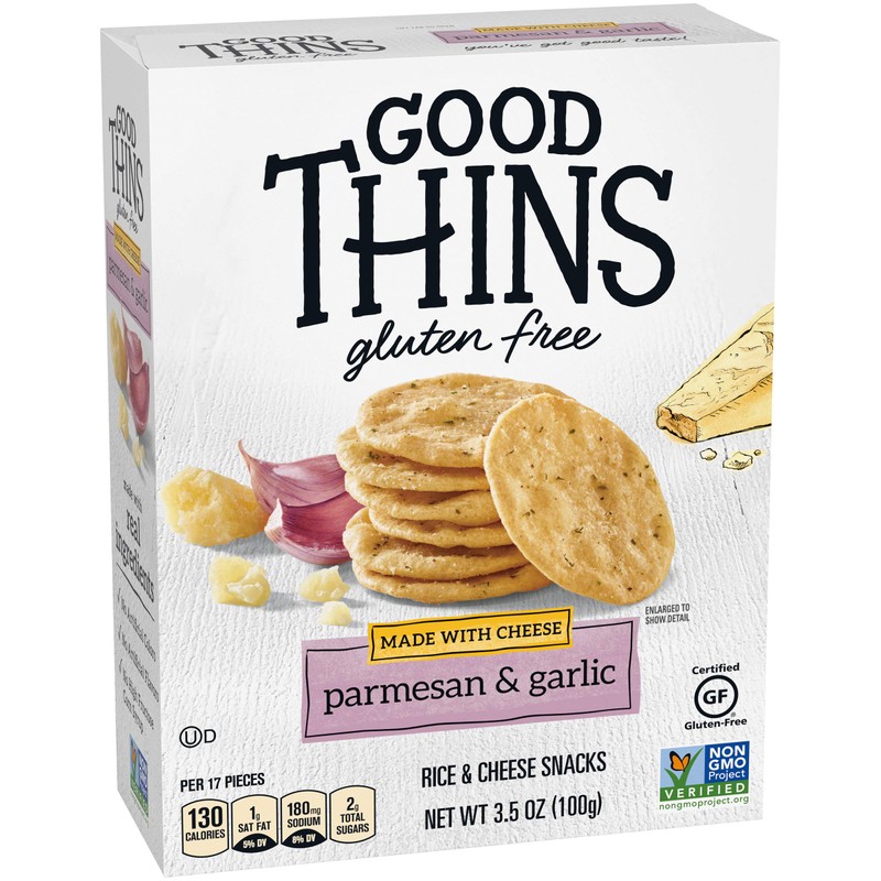 Good Thins Parmesan & Garlic Rice & Cheese Snacks Gluten