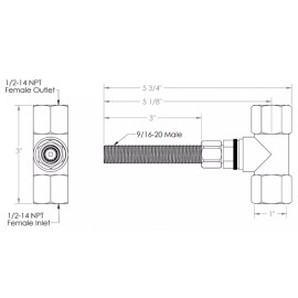 Watermark SS-TS200 1/2" Wall (Tile) Stop Valve BRASS 8-10 gpm New